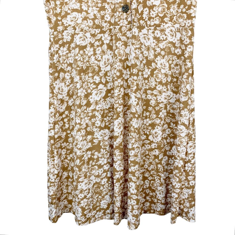 LC Lauren Conrad Mustard Floral Button-Front Dress - Picture 5 of 9